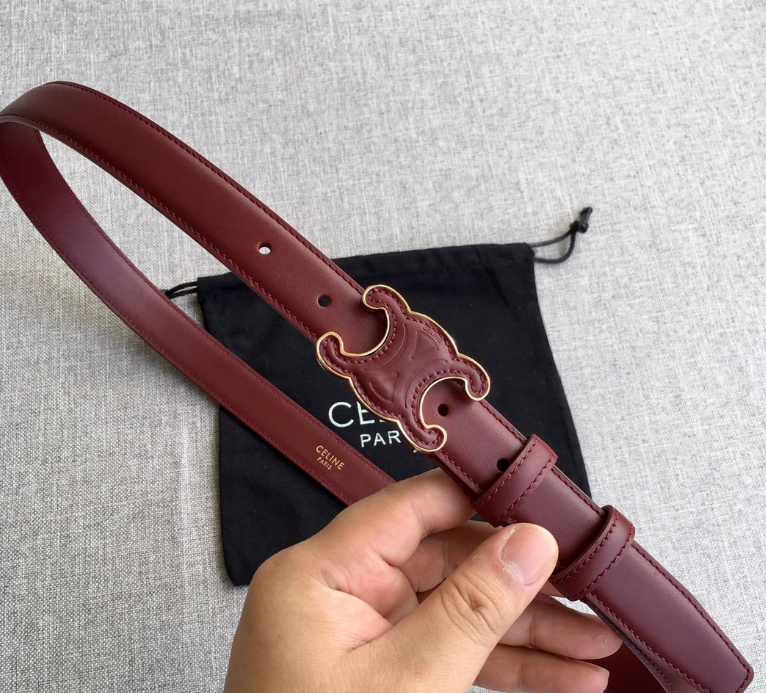 Ceinture Celine Triomphe Cuir Lisse Boucle Signature