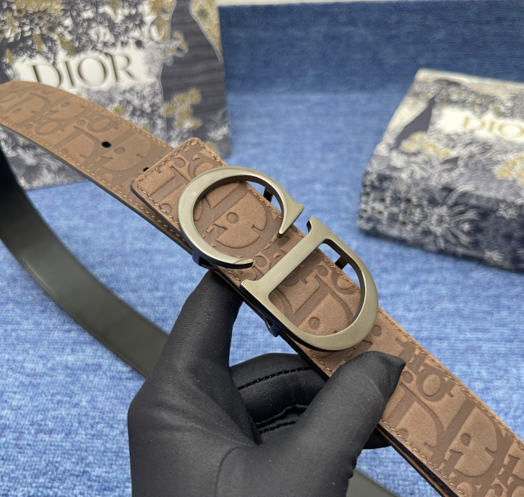 Ceinture Dior CD Embossé Boucle Double Signature