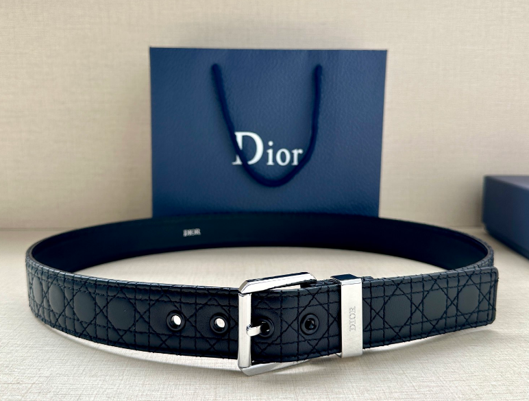 Ceinture Dior Cannage Classique Cuir Surpiqué