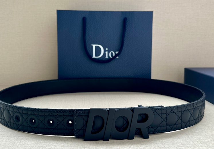 Ceinture Dior Cannage Boucle Lettering Signature
