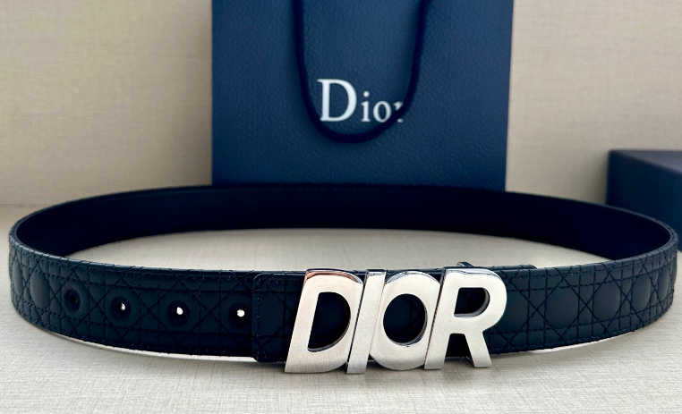 Ceinture Dior Cannage Boucle Lettering Signature