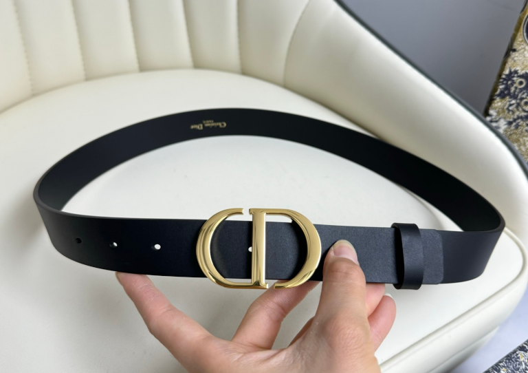 Ceinture Dior CD Classique Cuir Lisse Mat