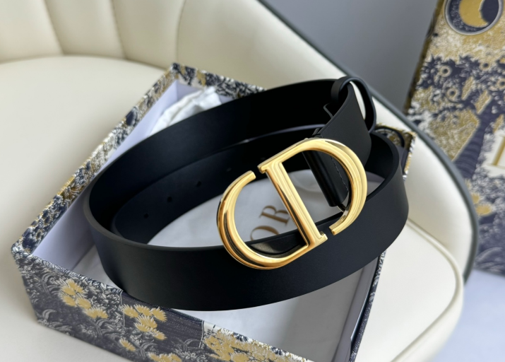 Ceinture Dior CD Classique Cuir Lisse Mat