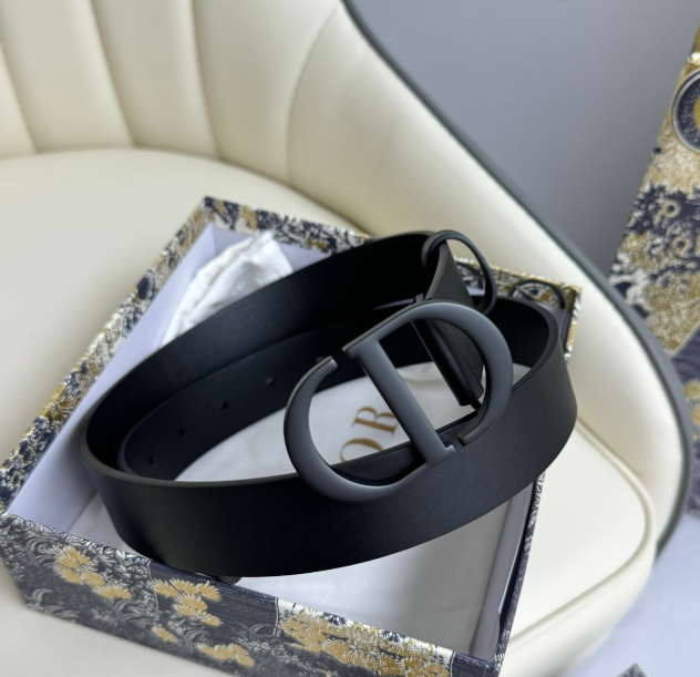 Ceinture Dior CD Classique Cuir Lisse Mat