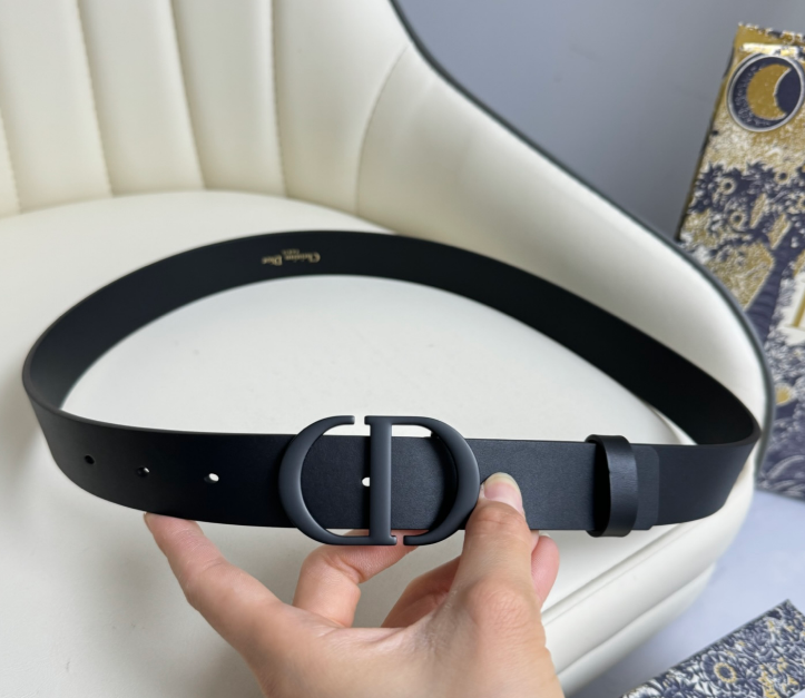 Ceinture Dior CD Classique Cuir Lisse Mat