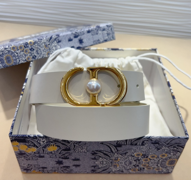 Ceinture Dior CD Perle Signature Cuir Lisse