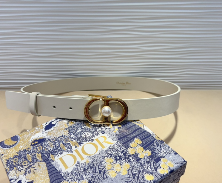 Ceinture Dior CD Perle Signature Cuir Lisse