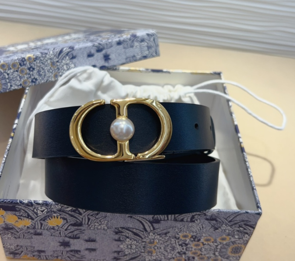 Ceinture Dior CD Perle Signature Cuir Lisse