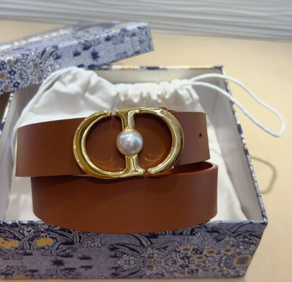 Ceinture Dior CD Perle Signature Cuir Lisse