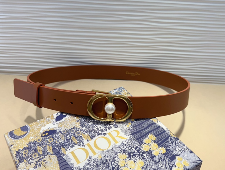 Ceinture Dior CD Perle Signature Cuir Lisse