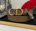 Ceinture Dior CD Cuir Grainé Bicolore Signature