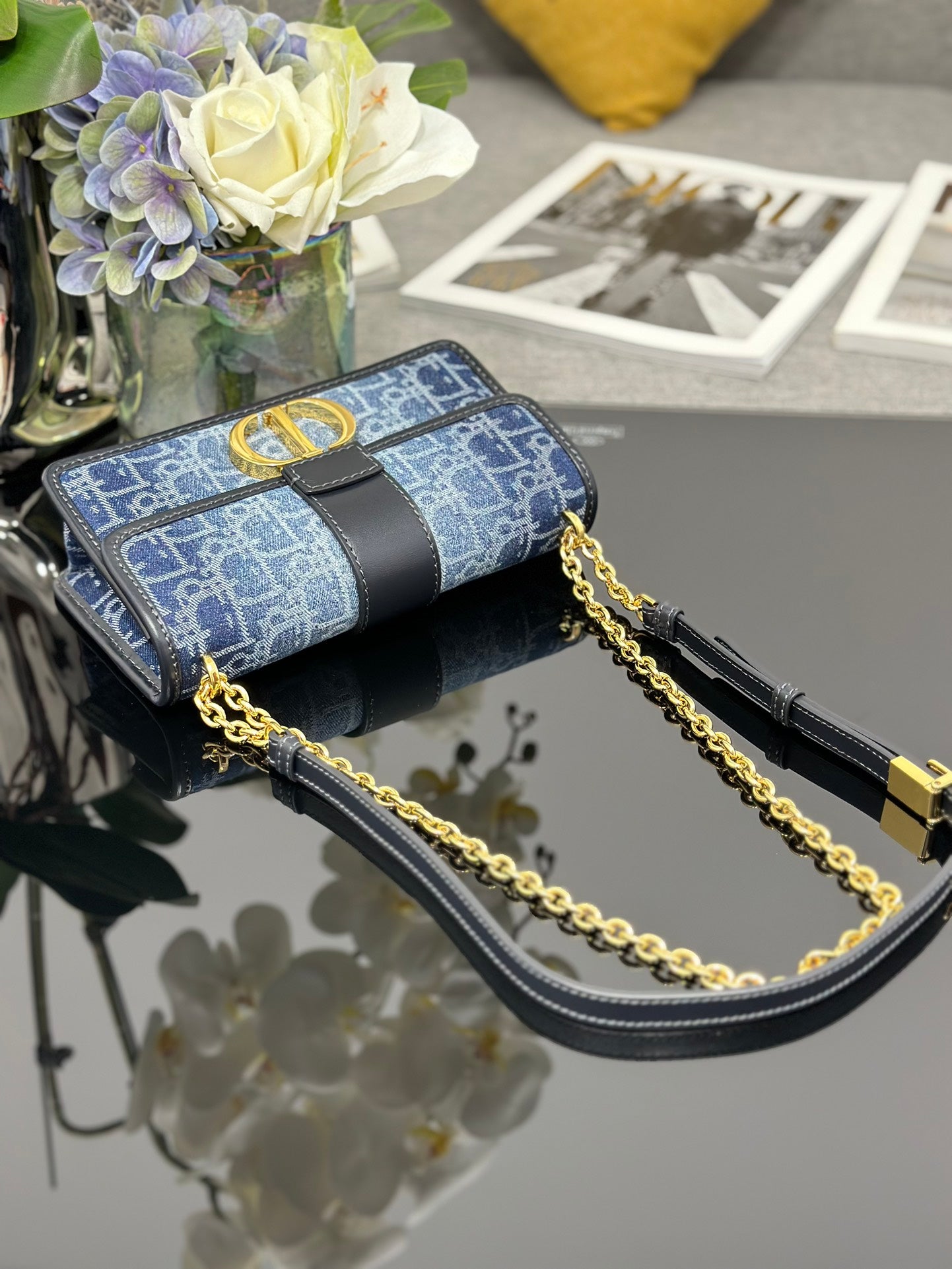 Sac Dior 30 Montaigne Denim Oblique