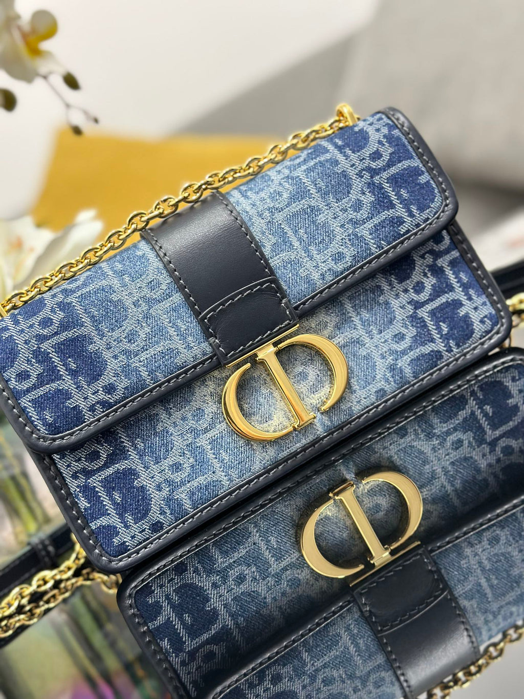 Sac Dior 30 Montaigne Denim Oblique