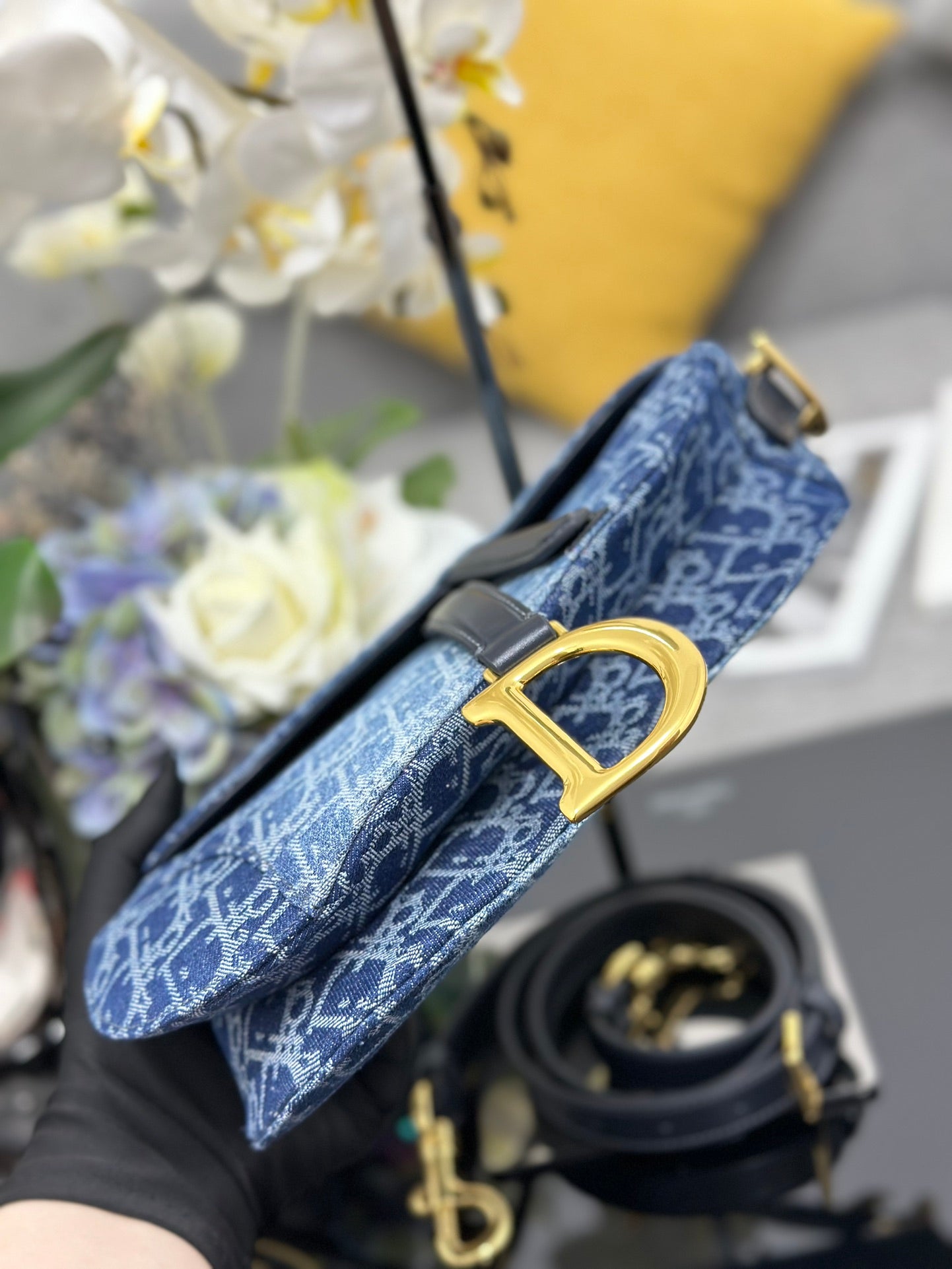 Sac Dior Saddle Denim Oblique