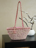 Sac panier tressé avec chaîne