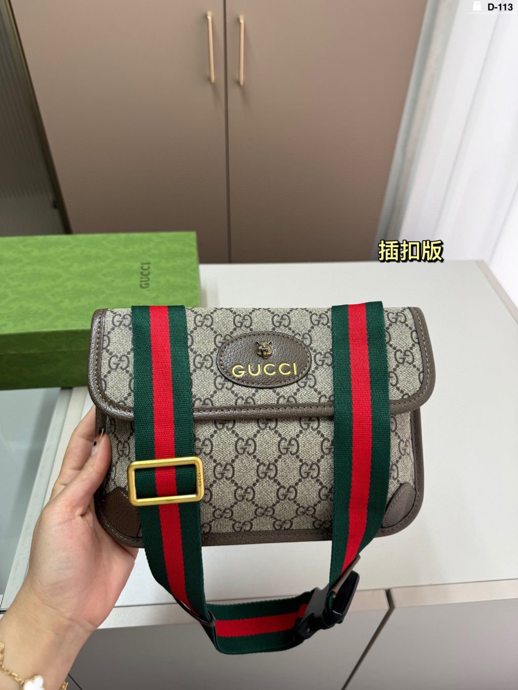 Sac ceinture Ophidia en toile monogramme avec bande Web