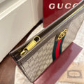 Pochette Ophidia en toile monogramme avec bande Web