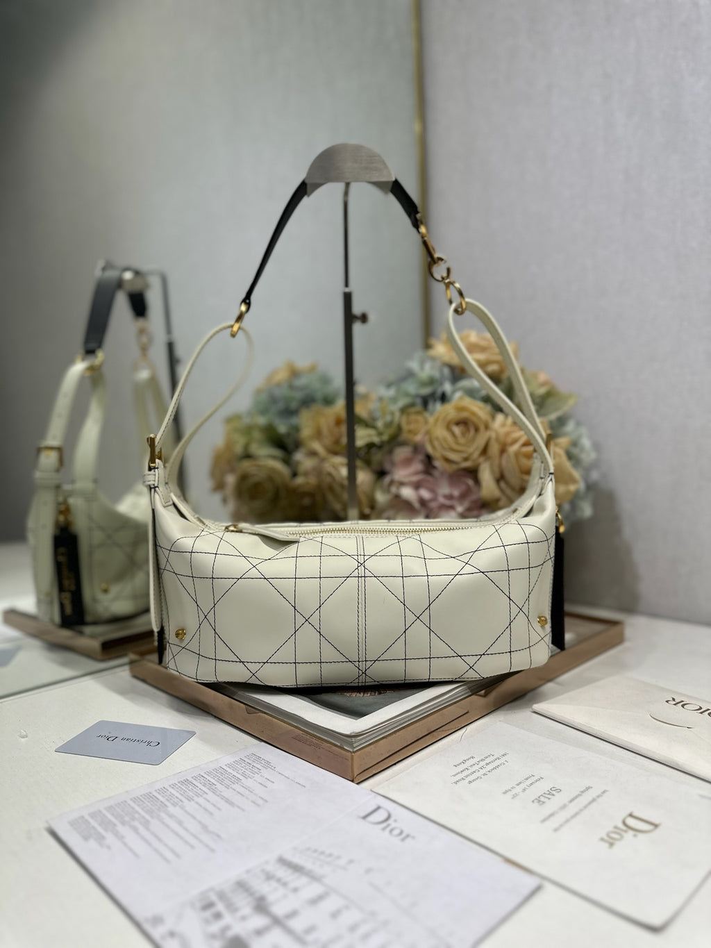 Sac Dior Vibe Hobo Blanc Cannage