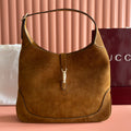 Sac Jackie 1961 en daim avec fermoir piston