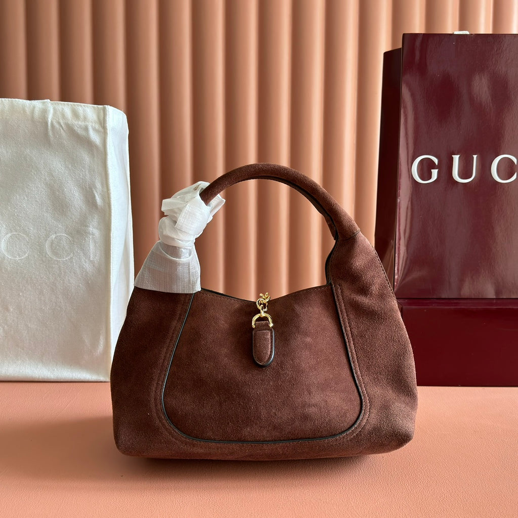 Sac Stirrup Hobo en daim avec fermoir étrier